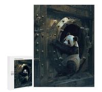 Puzzles for Teenagerss 500 PCS Panda Criminal Rob Bank Jigsaw Puzzle Fun Games Pattern Assembly Unique Birthday And Xmas Gifts 500 PCS