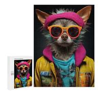 Puzzles for Teenagerss 500 PCS Quirky Dressed Chihuahua Adult Jigsaw Puzzle Toy Wall Decor Difficult Challenge Christmas Birthday Gifts 500 PCS