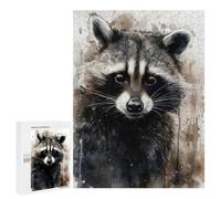 Puzzles for Teenagerss 500 PCS Raccoon Beauty Black Ink Jigsaws for Adults Relaxing Games Difficult Challenge Fun Activities at Home 500 PCS