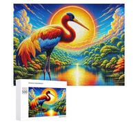 Puzzles for Teenagerss 500 PCS Rainbow Crane Sunset Jigsaw for Adults Relax Games Perfect Decoration Fun Activities at Home 500 PCS