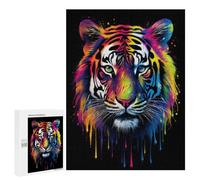 Puzzles for Teenagerss 500 PCS Rainbow Tiger Jigsaw Puzzle Toy Wall Decor Home Decoration Unique Birthday And Xmas Gifts 500 PCS