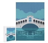 Puzzles for Teenagerss 500 PCS Rialto Bridge in Venice over Canal Jigsaws for Adults Relaxing Games Difficult Challenge Fun Activities at Home 500 PCS