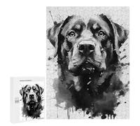 Puzzles for Teenagerss 500 PCS Rottweiler Black Portrait Jigsaw Puzzle Toy Wall Decor Home Decoration Unique Birthday And Xmas Gifts 500 PCS