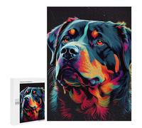 Puzzles for Teenagerss 500 PCS Rottweiler Colorful Dog Adult Jigsaw Puzzle Toy Wall Decor Difficult Challenge Christmas Birthday Gifts 500 PCS