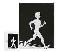 Puzzles for Teenagerss 500 PCS Running Man Silhouette Puzzles for Adults Fun Games Perfect Decoration Unique Birthday And Xmas Gifts 500 PCS