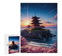 Puzzles for Teenagerss 500 PCS Sakura Japan Pagoda Jigsaws for Adults Relaxing Games Difficult Challenge Fun Activities at Home 500 PCS