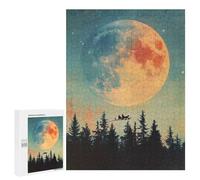 Puzzles for Teenagerss 500 PCS Santas Flight Under Giant Moon Christmas Jigsaws for Adults Relaxing Games Difficult Challenge Fun Activities at Home 500 PCS