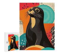 Puzzles for Teenagerss 500 PCS Seal Pop Art Playful Seal Illustration Vibrant Seal Pop Art Design Jigsaws for Adults Relaxing Games Difficult Challenge Fun Activities at Home 500 PCS