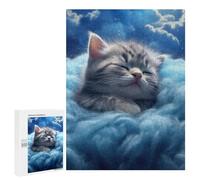 Puzzles for Teenagerss 500 PCS Sleeping Cloud Kitten Teenagers Puzzles Relaxing Games Presents for Women Fun Activities at Home 500 PCS