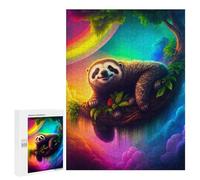 Puzzles for Teenagerss 500 PCS Smiling Sloth in Rainbow Sky Jigsaw Puzzle Toy Wall Decor Home Decoration Unique Birthday And Xmas Gifts 500 PCS