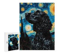 Puzzles for Teenagerss 500 PCS Starry Cocker Spaniel Jigsaw Puzzle Toy Wall Decor Home Decoration Unique Birthday And Xmas Gifts 500 PCS