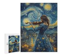 Puzzles for Teenagerss 500 PCS Starry Night Violinist Jigsaw Puzzle Toy Wall Decor Home Decoration Unique Birthday And Xmas Gifts 500 PCS