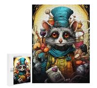 Puzzles for Teenagerss 500 PCS Steampunk Raccoon Chef Jigsaw for Adults Relax Games Perfect Decoration Fun Activities at Home 500 PCS