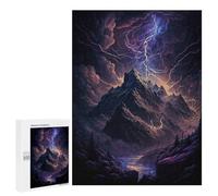 Puzzles for Teenagerss 500 PCS Thunderstorm Mountain Landscape Jigsaw Puzzle Relax Games Perfect Decoration Unique Birthday And Xmas Gifts 500 PCS