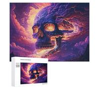 Puzzles for Teenagerss 500 PCS Thunderstorm Skull Artwork -1 Jigsaw for Adults Relax Games Perfect Decoration Fun Activities at Home 500 PCS