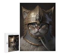 Puzzles for Teenagerss 500 PCS Viking Cat Jigsaws for Adults Relaxing Games Difficult Challenge Fun Activities at Home 500 PCS