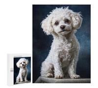 Puzzles for Teenagerss 500 PCS White Poodle Portrait Jigsaws for Adults Relaxing Games Difficult Challenge Fun Activities at Home 500 PCS