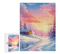 Puzzles for Teenagerss 500 PCS Winter Cabin Sunrise Jigsaws for Adults Relaxing Games Difficult Challenge Fun Activities at Home 500 PCS