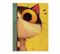 Puzzles for Teenagerss 52x38cm/1000pcs Curious Cat Peeking Jigsaw Puzzle Hands-on Game Staycation Kill Time Challenging Game Gifts 52x38cm/1000pcs