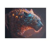 Puzzles for Teenagerss 52x38cm/1000pcs Digital Leopard A Mesmerizing Fusion of Nature And Technology Jigsaw for Adults Relax Games Perfect Decoration Fun Activities at Home 52x38cm/1000pcs