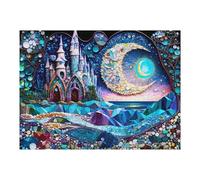 Puzzles for Teenagerss 52x38cm/1000pcs Fantasy Castle Under The Moonlit Sky Jigsaw for Adults Relax Games Perfect Decoration Fun Activities at Home 52x38cm/1000pcs