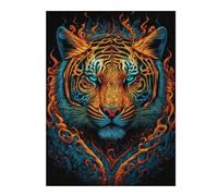 Puzzles for Teenagerss 52x38cm/1000pcs Flame Tiger Portrait -1 Adult Puzzles Brain Teaser Game Perfect Decoration Challenging Game Gifts 52x38cm/1000pcs