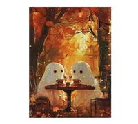 Puzzles for Teenagerss 52x38cm/1000pcs Ghosts Drinking Coffee Jigsaw Puzzle Hands-on Game Staycation Kill Time Challenging Game Gifts 52x38cm/1000pcs