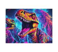 Puzzles for Teenagerss 52x38cm/1000pcs Neon Dinosaur Artwork Teenagers Puzzles Relaxing Games Presents for Women Fun Activities at Home 52x38cm/1000pcs