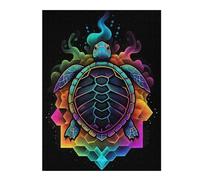 Puzzles for Teenagerss 52x38cm/1000pcs Neon Turtle Puzzles for Adults Brain Teaser Game Precision Cutting Fun at Home Activities, 52x38cm/1000pcs