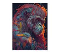 Puzzles for Teenagerss 52x38cm/1000pcs Orangutan in Vibrant Colors Adult Puzzles Brain Teaser Game Perfect Decoration Challenging Game Gifts 52x38cm/1000pcs
