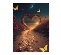 Puzzles for Teenagerss 52x38cm/1000pcs Romantic Pathway with Heart Shape Adult Puzzles Brain Teaser Game Perfect Decoration Challenging Game Gifts 52x38cm/1000pcs