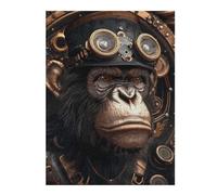Puzzles for Teenagerss 52x38cm/1000pcs Steampunk Chimp Ape Animal Jigsaw Puzzle Hands-on Game Staycation Kill Time Challenging Game Gifts 52x38cm/1000pcs