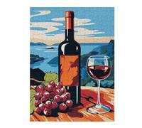 Puzzles for Teenagerss 52x38cm/1000pcs Wine And Grapes Still Life Puzzles for Adults Brain Teaser Game Precision Cutting Fun at Home Activities, 52x38cm/1000pcs