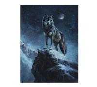 Puzzles for Teenagerss 52x38cm/1000pcs Wolf Under Moonlight Jigsaws for Adults Relax Games Perfect Decoration Unique Birthday And Xmas Gifts 52x38cm/1000pcs