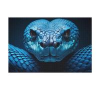 Puzzles for Teenagerss 75x50cm/1000pcs Blue Serpent Close-Up Jigsaw for Adults Relax Games Perfect Decoration Fun Activities at Home 75x50cm/1000pcs
