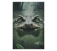 Puzzles for Teenagerss 75x50cm/1000pcs Crocodiles Lurk Puzzles for Adults Brain Teaser Game Precision Cutting Fun at Home Activities, 75x50cm/1000pcs