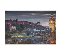Puzzles for Teenagerss 75x50cm/1000pcs Edinburgh Castle at Dusk Jigsaw Puzzle Anti-Stress Toys Perfect Decoration Fun at Home Activities, 75x50cm/1000pcs