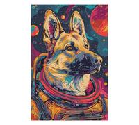 Puzzles for Teenagerss 75x50cm/1000pcs German Shepherd Astronaut Jigsaws for Adults Relax Games Perfect Decoration Unique Birthday And Xmas Gifts 75x50cm/1000pcs