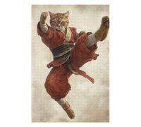 Puzzles for Teenagerss 75x50cm/1000pcs Martial Arts Kung Fu Shaolin Cat Jigsaw Puzzle Hands-on Game Staycation Kill Time Challenging Game Gifts 75x50cm/1000pcs