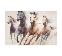Puzzles for Teenagerss 75x50cm/1000pcs Painted Horses in Motion Jigsaw for Adults Relax Games Perfect Decoration Fun Activities at Home 75x50cm/1000pcs