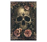 Puzzles for Teenagerss 75x50cm/1000pcs Skull with Pink Roses IV Jigsaw for Adults Relax Games Perfect Decoration Fun Activities at Home 75x50cm/1000pcs