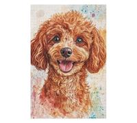 Puzzles for Teenagerss 75x50cm/1000pcs Smiling Poodle Portrait Puzzles for Adults Brain Teaser Game Precision Cutting Fun at Home Activities, 75x50cm/1000pcs