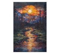 Puzzles for Teenagerss 75x50cm/1000pcs Stained Glass Sunset Adult Jigsaw Family Game Difficult Challenge Unique Birthday And Xmas Gifts 75x50cm/1000pcs