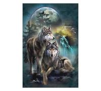 Puzzles for Teenagerss 75x50cm/1000pcs Wolves Under The Moonlit Sky Jigsaw Puzzle Anti-Stress Toys Perfect Decoration Fun at Home Activities, 75x50cm/1000pcs
