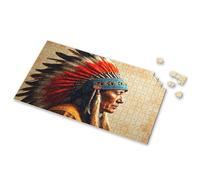 Puzzles For Toddlers 2-4 A Person Wearing An Ornate Headdress With Vibrant Feathers Picture Puzzle 3 Year Old Girl Gifts Spot It Game For Kids(500PCS)