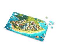 Puzzles For Toddlers 2-4 A Vibrant Coastal City Surrounded By Lush Green Mountains And Bustling With Activity Picture Puzzle 3 Year Old Girl Gifts Spot It Game For Kids(300PCS)