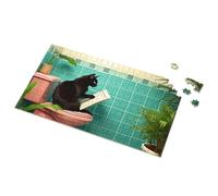 Puzzles For Toddlers 2-4 Black Cat Reading In Pastel Bathroom Picture Puzzle 4 Year Old Boy Gift 100 Piece Puzzles For Kids(500PCS)