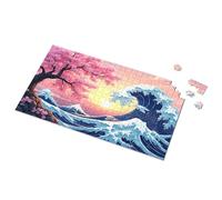 Puzzles For Toddlers 2-4 Cherry Blossoms And Waves At Sunset Picture Puzzle 1000 Piece Puzzles 300 Piece Puzzle(1000PCS)