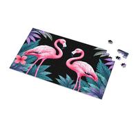 Puzzles For Toddlers 2-4 Exotic Pink Flamingos In Tropical Paradise Picture Puzzle 4 Year Old Boy Gift 100 Piece Puzzles For Kids(300PCS)