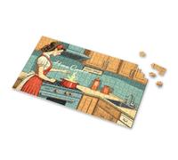 Puzzles For Toddlers 2-4 Home Cooked: A Vintage Kitchen Scene With Warm Colors And Cozy At Picture Puzzle Puzzle 1000 Pieces Puzzles For Adults(1000PCS)